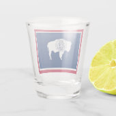 Patriottisch glas met vlag van Wyoming State (Achterkant)