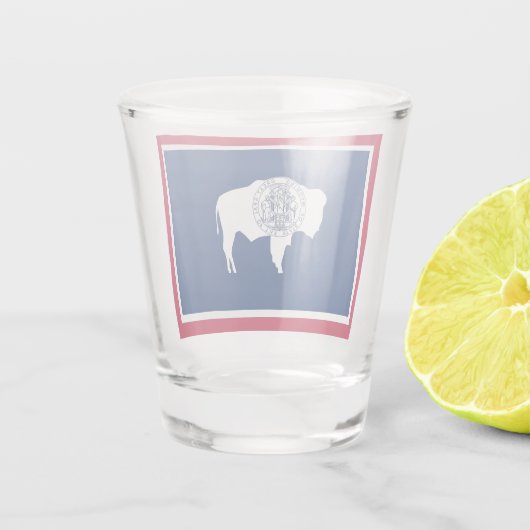 Patriottisch glas met vlag van Wyoming State (Achterkant)