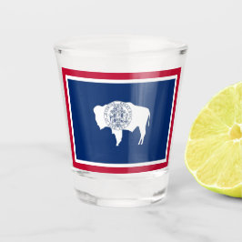 Patriottisch glas met vlag van Wyoming State