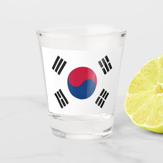 Patriottisch glas met vlag van Zuid-Korea (Voorkant)