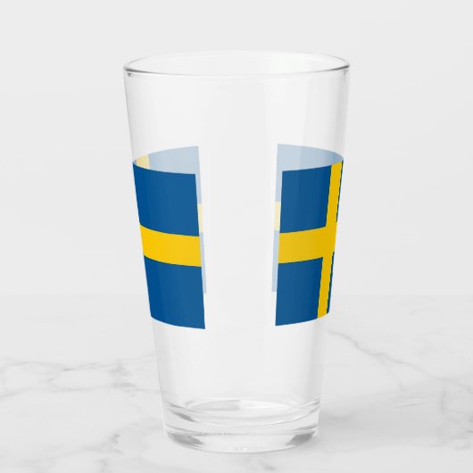 Patriottisch glas met vlag van Zweden (Links)