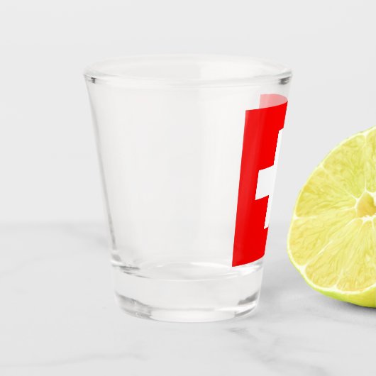 Patriottisch glas met vlag van Zwitserland (Links)