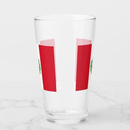 Patriottisch glazen beker met vlag Peru (Links)