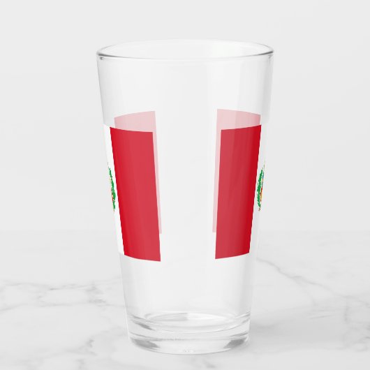 Patriottisch glazen beker met vlag Peru (Rechts)