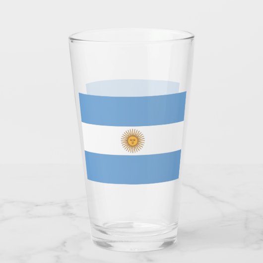 Patriottisch glazen beker met vlag van Argentinië (Achterkant)