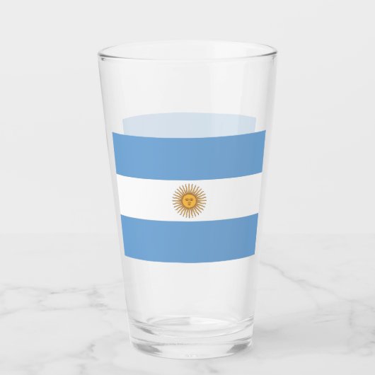 Patriottisch glazen beker met vlag van Argentinië (Voorkant)