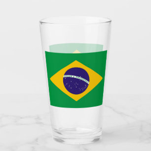 Patriottisch glazen beker met vlag van Brazilië