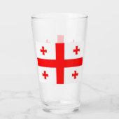 Patriottisch glazen beker met vlag van Georgië (Achterkant)