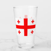 Patriottisch glazen beker met vlag van Georgië (Voorkant)