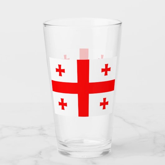 Patriottisch glazen beker met vlag van Georgië (Voorkant)