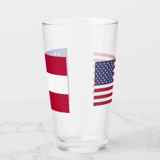 Patriottisch glazen beker met vlag van Georgië (Links)