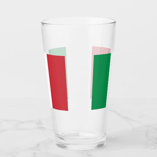 Patriottisch glazen beker met vlag van Italië (Links)