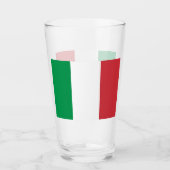 Patriottisch glazen beker met vlag van Italië (Voorkant)