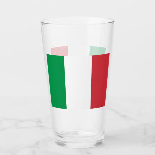 Patriottisch glazen beker met vlag van Italië
