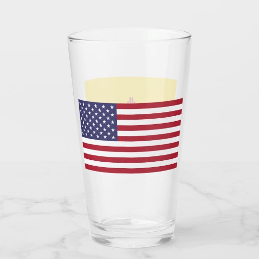 Patriottisch glazen beker met vlag van New Mexico (Achterkant)