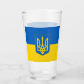 Patriottisch glazen beker met vlag van Oekraïne (Achterkant)