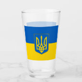 Patriottisch glazen beker met vlag van Oekraïne (Voorkant)