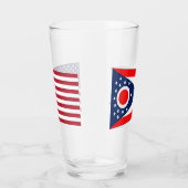Patriottisch glazen beker met vlag van Ohio (Rechts)