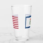 Patriottisch glazen beker met vlag van West Virgin (Rechts)
