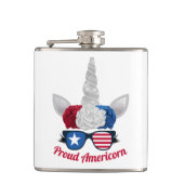 Patriottisch glitter Unicorn Rood Blauw Heupfles (Voorkant)