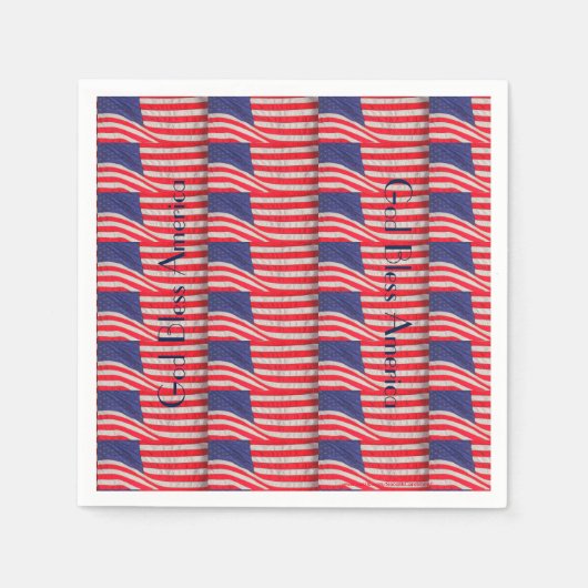 Patriottisch, God Bless America, 4 juli Paper Servetten (Voorkant)