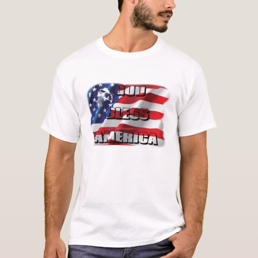 Patriottisch God Bless America T-shirt (Voorkant)