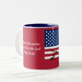 Patriottisch GOD BLESS AMERICA Tweekleurige Koffiemok (Voorkant links)