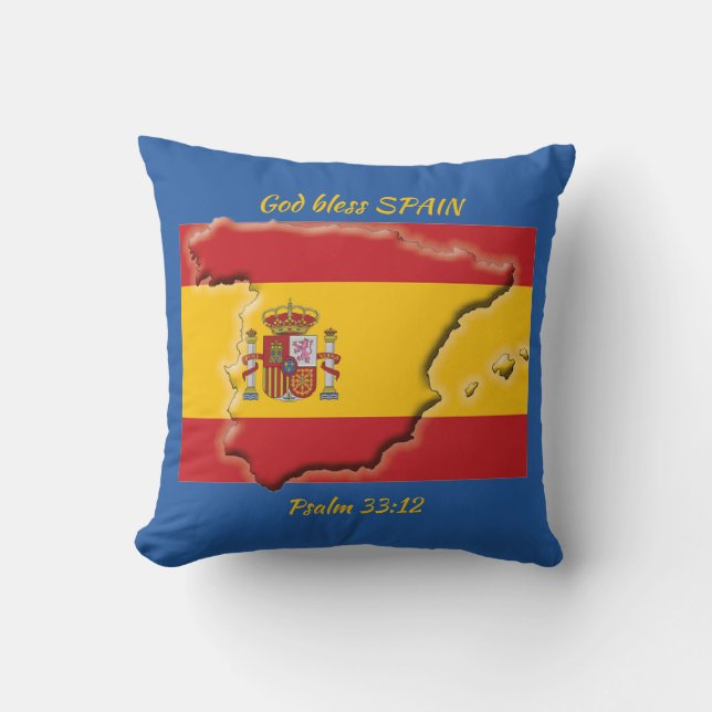 Patriottisch GOD BLESS SPANJE Kussen (Voorkant)