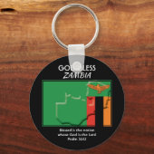 Patriottisch | God Bless | ZAMBIA FLAG Sleutelhanger (Voorkant)