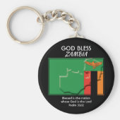 Patriottisch | God Bless | ZAMBIA FLAG Sleutelhanger (Voorkant)