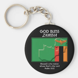 Patriottisch | God Bless | ZAMBIA FLAG Sleutelhanger
