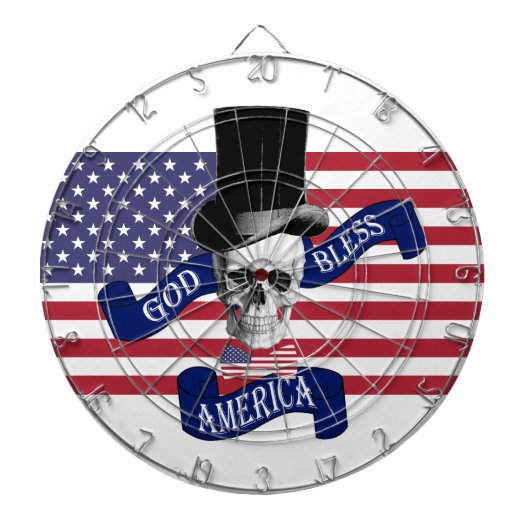 Patriottisch godBless America tattoo stijldartboar Dartbord (Voorkant)