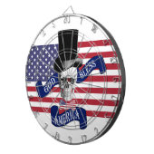 Patriottisch godBless America tattoo stijldartboar Dartbord (Voorkant Rechts)