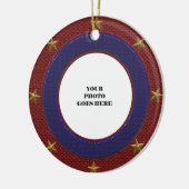 Patriottisch Gold Stars Foto Lijst Round Ornament (Links)