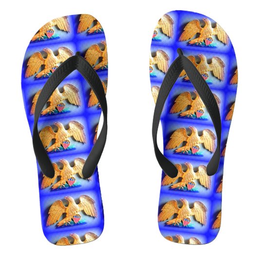 patriottisch goudarend blauw teenslippers (Voetbed)