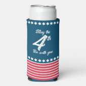 Patriottisch, grappig, 4 juli seltzer blikjeskoeler (Seltzer Voorkant)
