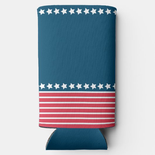 Patriottisch, grappig, 4 juli seltzer blikjeskoeler (Achterkant)