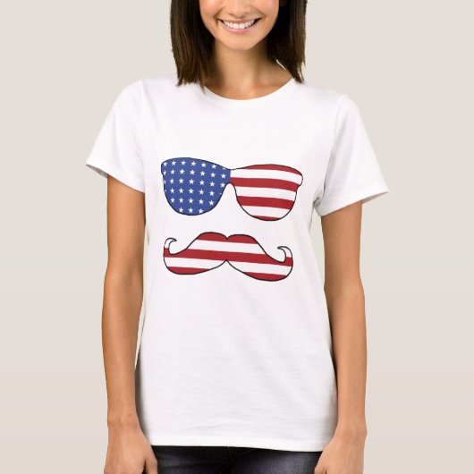 Patriottisch grappig gezicht t-shirt (Voorkant)