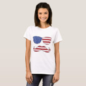 Patriottisch grappig gezicht t-shirt (Voorkant volledig)