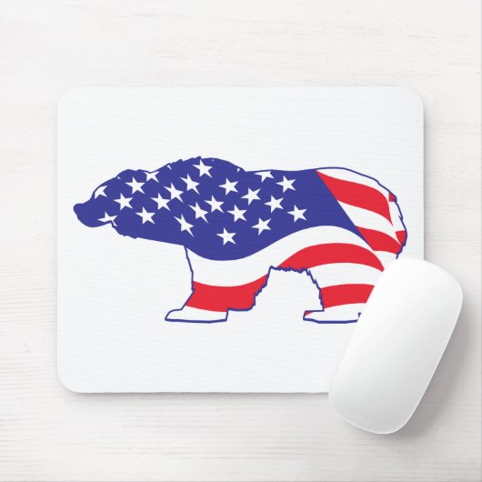 Patriottisch-Grizzly Muismat (Met muis)
