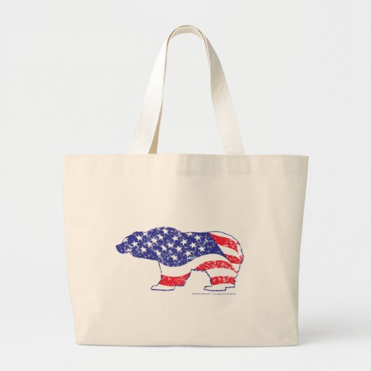 Patriottisch-Grizzly-nood Grote Tote Bag (Voorkant)