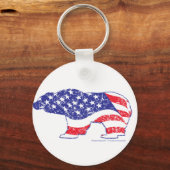 Patriottisch-Grizzly-nood Sleutelhanger (Voorkant)