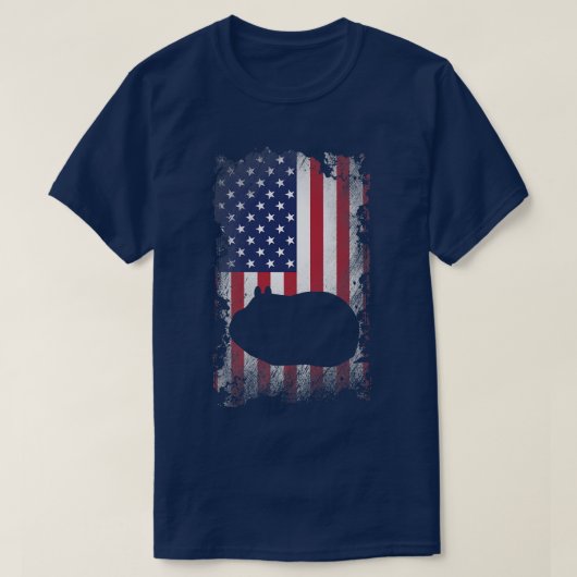 Patriottisch Guinee Varkens Amerikaanse vlag T-shirt (Design voorkant)