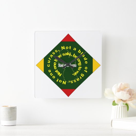 Patriottisch, Guyana Diamond Clock Vierkante Klok (Huis)