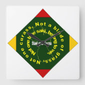 Patriottisch, Guyana Diamond Clock Vierkante Klok (Voorkant)