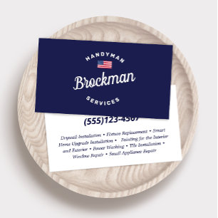 Patriottisch Handyman Carpentry Visitekaartje