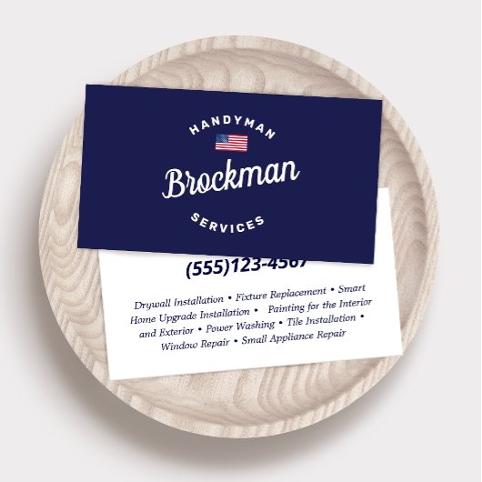 Patriottisch Handyman Carpentry Visitekaartje