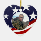 Patriottisch hart altijd op mijn militaire foto keramisch ornament (Voorkant)