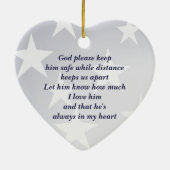 Patriottisch hart altijd op mijn militaire foto keramisch ornament (Achterkant)