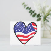 Patriottisch hart - Amerikaanse vlag Briefkaart (Staand voorkant)
